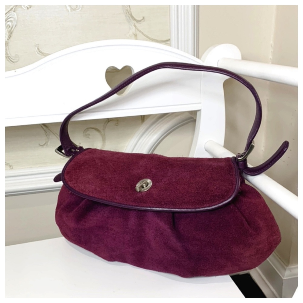 Ann Taylor burgundy suede purse/handbag